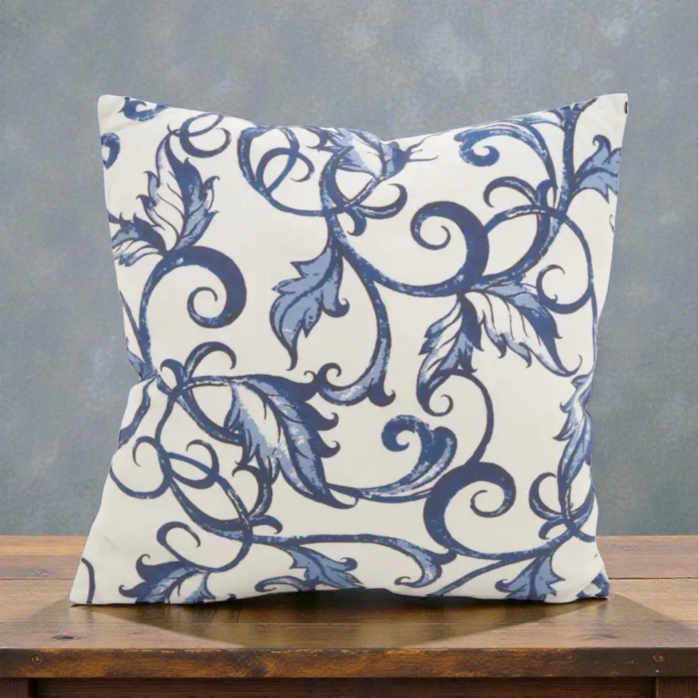 Saro Lifestyle Scrolling Vines Decorative Pillow, 18" x 18"